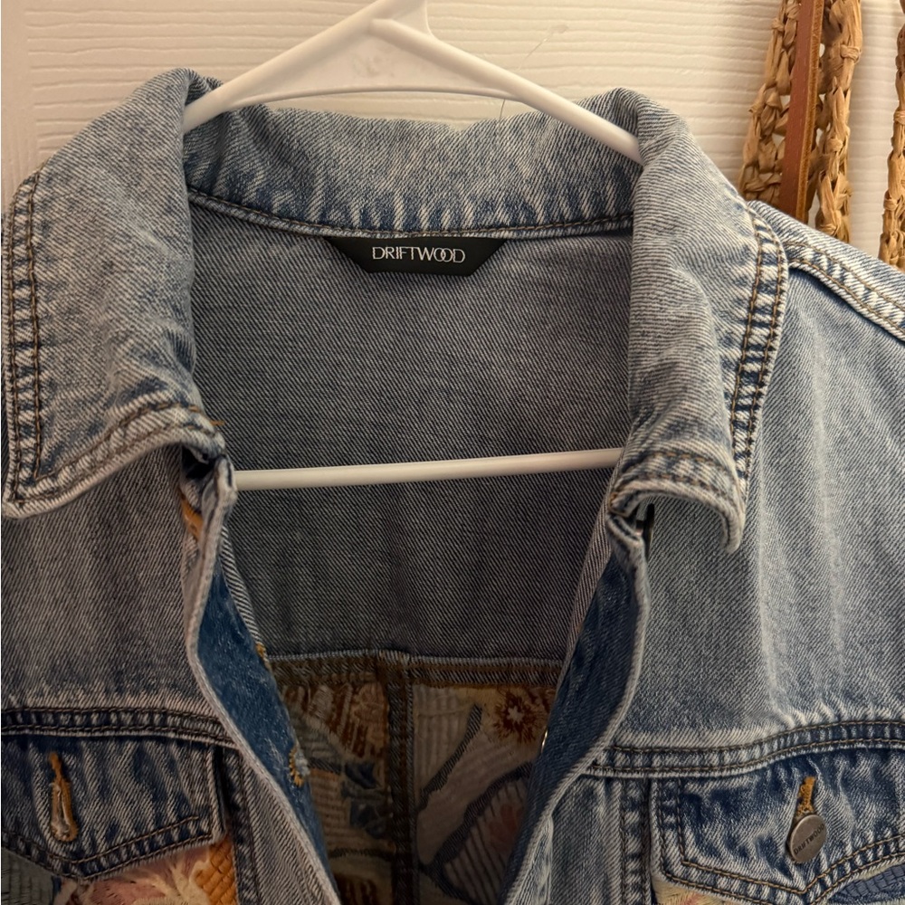 DRIFTWOOD Blue Denim Jacket with Floral Embroidery - Picture 5 of 8